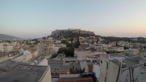 Timelapse-of-the-evening-that-falls-in-the-city-of-Athens