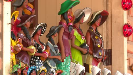 Still-shot-of-Brazilian-women-dolls-in-a-souvenir-vendor-stall