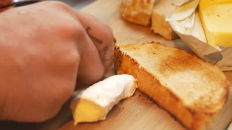 Toast-buttered-with-brie-cheese