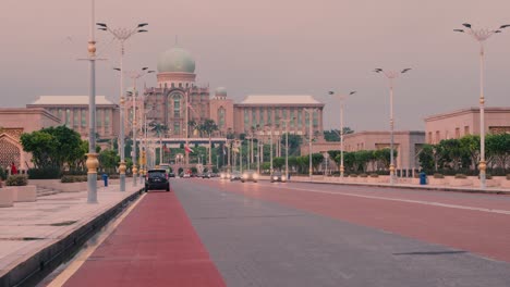 Evening-Timelapse-of-Malaysia-Prime-Minister-Office-in-Putrajaya-City