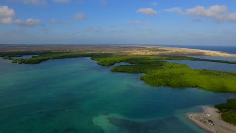 The-lagoon-and-mangroves-of-Lac-Bay-in-Bonaire,-Netherlands-Antilles