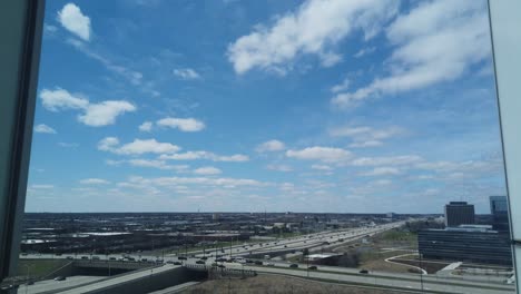 Moving-Time-lapse-of-a-busy-highway-near-Chicago