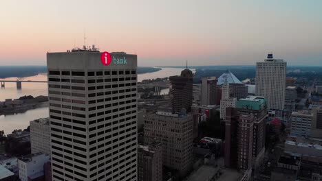 Sunset-in-Downtown-Memphis-from-Drone