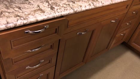Prospective-view-of-the-kitchen-cabinet-drawer-closing-in-slow-motion