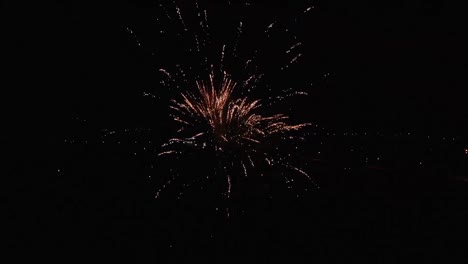 Aerial-shot-of-fireworks-at-night
