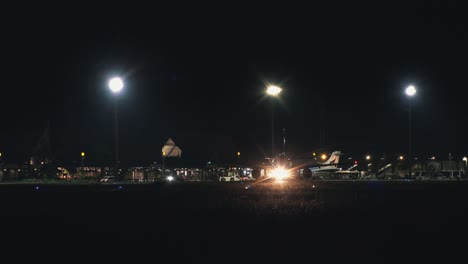 Airplanes-on-the-Runway-at-Siem-Reap-International-Airport-at-Night