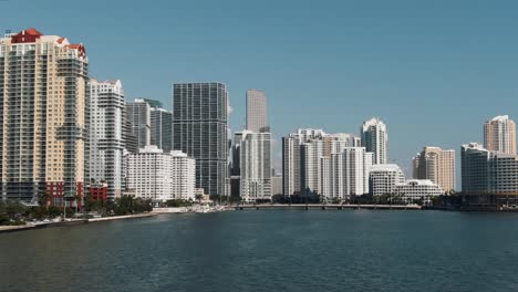 Aerial-view-of-Brickle-skyline-downtown-Miami-on-the-water-drone-4K
