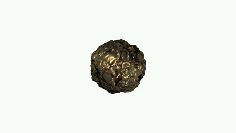 Ball-of-molten-gold---realistic-animation-with-a-white-background-and-copy-space