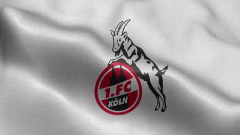 White-4k-animated-loop-of-a-waving-flag-of-the-Bundesliga-soccer-team-Cologne
