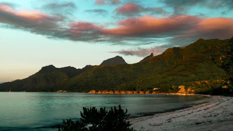Timelapse-of-Moorea-with-sunsetting-over-the-mountain
