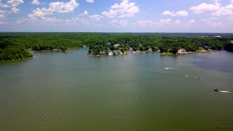 Aerial-Lake-Wylie-SC,-Lake-Wylie-South-Carolina-along-the-Catawba-River