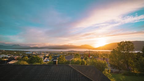 Sunset-timelapse-in-northern-norway,-tromso