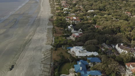 Sea-Island-Georgia-Aerial-v5-birdseye-shot-of-beach-an-waterside-mansions---March-2020