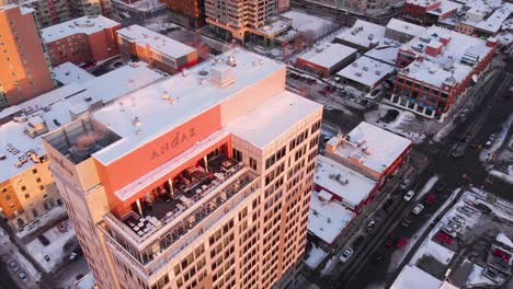 Overhead-drone-footage-of-Andaz-ByWard-Market-in-winter-Glebe-Ottawa-Ontario-Canada