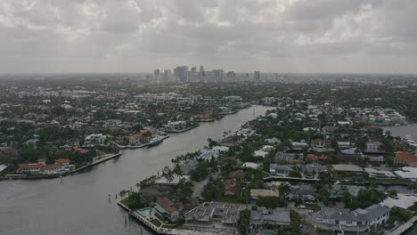 Fort-Lauderdale-Florida-Luftaufnahme-V26-Aus-Der-Vogelperspektive-Von-Sieben-Inseln-Und-Wichtigen-Stadtteilen-Bei-Sonnenaufgang-–-März-2020