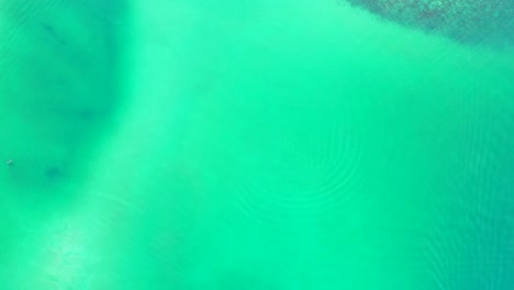 Abstract-emerald-water-background.-revealing-boat-and-corals