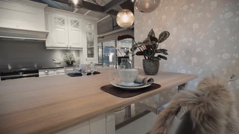 A-kitchen-showroom-dining-table-with-gimbal-shots