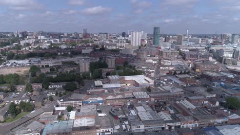 Luftaufnahme-Von-Rechts-Nach-Links-über-Dem-Stadtzentrum-Von-Birmingham