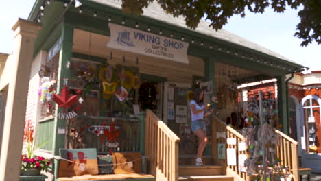 Exterior-of-Viking-Shop-in-the-tourist-town-of-Niagara-on-the-Lake,-Ontario