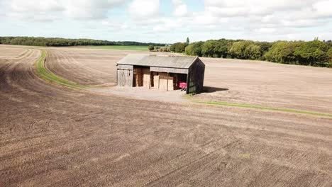 Aerial-footage-over-farm-barn