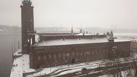 Luftaufnahme-Des-Beliebten-Rathauses-In-Der-Historischen-Stadt-Stockholm,-Schweden