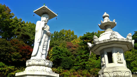 Time-Lapse-Templo-Bongeunsa-Marca-De-Tierra-De-Seúl-En-La-Ciudad-De-Corea