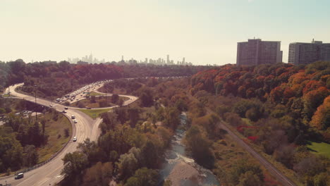 Fall-colour-over-Don-Valley-Parkway-Toronto-Ontario-Canada