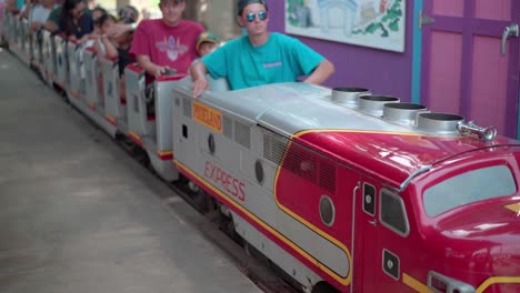Mini-train-ride-at-Pixieland-toddler-amusement-park-in-Concord-California