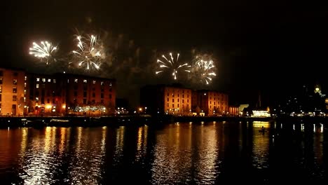 Fireworks-display-at-Liverpool-Albert-dock-to-celebrate-"River-of-Light