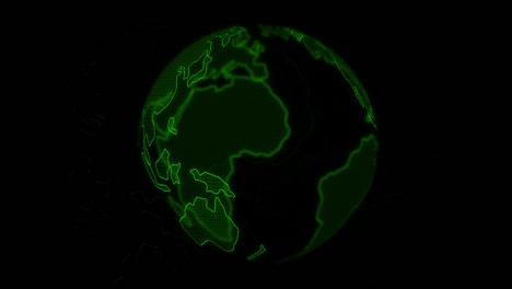 Weltkugel-Erde-Grün-Digital-Drehend