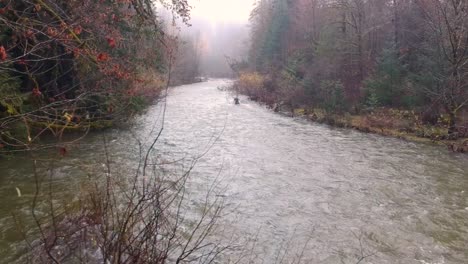 Schnell-Fließender-Fluss-Im-Herbst-In-Kanada
