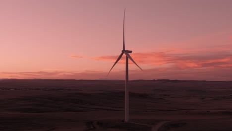 Aerial-shots-of-a-wind-farm-near-Calhan-in-Colorado-around-sunset