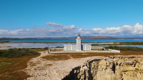 Cabo-Rojo-Lighthouse-in-Puerto-Rico-with-Mountain-View-as-the-back-drop