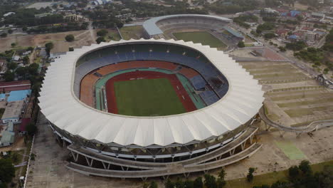 Tanzania-National-Main-Stadium-on-a-cloudy-day,-Dar-es-Salaam