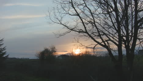 Timelapse-of-sun-setting-over-French-countryside