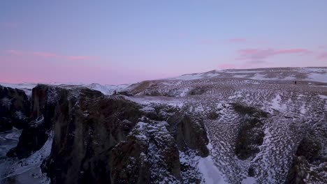 Fjaðrárgljúfur-Canyon-Island-Luftaufnahmen-Im-Winter
