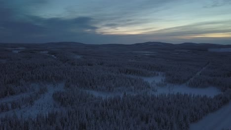 El-Paisaje-Invernal-Congelado-Con-Un-Camino-De-Hanhimaa-En-Finlandia