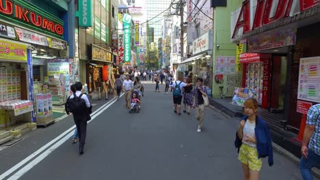 POV-walking-Akihabara-streets-around-with-people