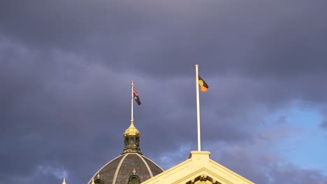 The-Australian-and-The-Australian-Aboriginal-flags-flying-in-Melbourne