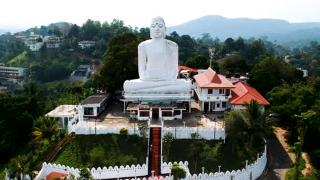 Aerial-of-Big-White-Buddha-statue-in-Kandy