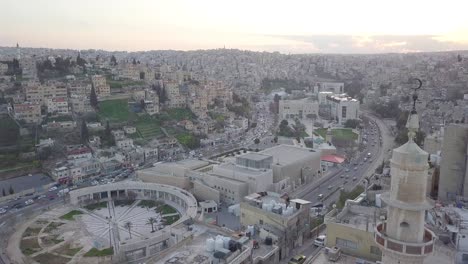 Aerial-view-of-Palm-Square-in-downtown-Amman-Jordan-during-sunrise