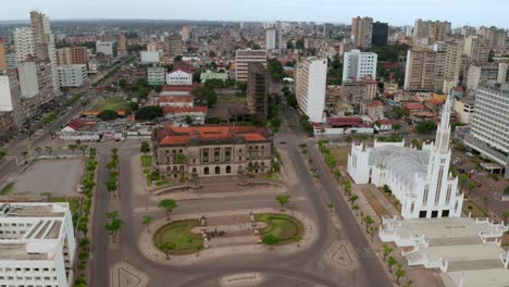Mozambique,-Center-of-Maputo,-Cathedral,-Drone-footage-4K