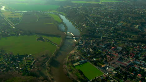 cernosice-drone-aerial-flight-vltava-river-farms-train-mountains-village