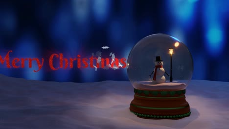 Weihnachtsschneekugel-Mit-Einem-Schneemann-Videotitelbildschirm