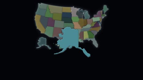 Alaska-Ist-Hervorgehoben-–-Karte-Der-USA-–-Vereinigte-Staaten