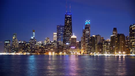 Chicago-skyline-at-night-time-lapse