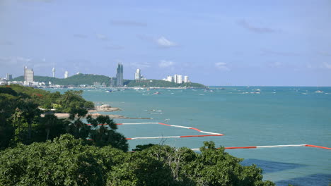 Pattaya,-Tailandia,-Lapso-De-Tiempo,-De,-Barcos,-Flotar,-Alrededor,-El,-área-De-La-Bahía