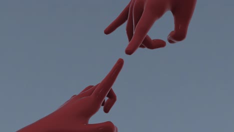 Rote-Hände-Und-Finger-Berühren-Die-Schöpfung
