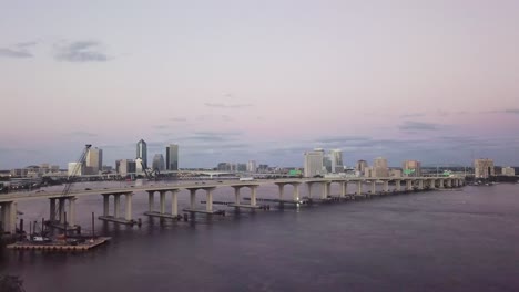 Aerial-View-of-Downtown-Jacksonville-at-Dusk