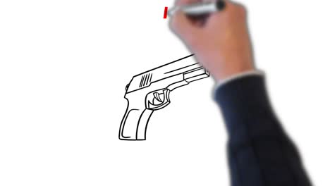 No-Guns-Sign-Hand-Drawn-on-the-White-Board